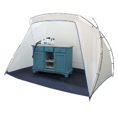 What's the easiest way to make a large spray tent? An E-Z Up canopy an