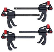 WORKPRO Bar Clamps for Woodworking, 4 Pack 6-Inch and 2 Pack 12-Inch  One-Handed Wood Clamps/Spreader Set, Light-Duty Quick-Release F Clamps with  150